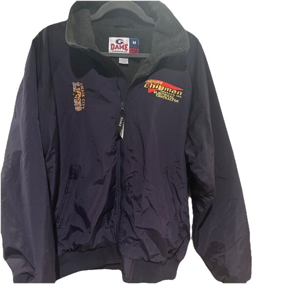 NWT Men’s Game Sportswear Full Zip Blue Bomber Jacket Men’s Size M Fleece Warm - Picture 1 of 9